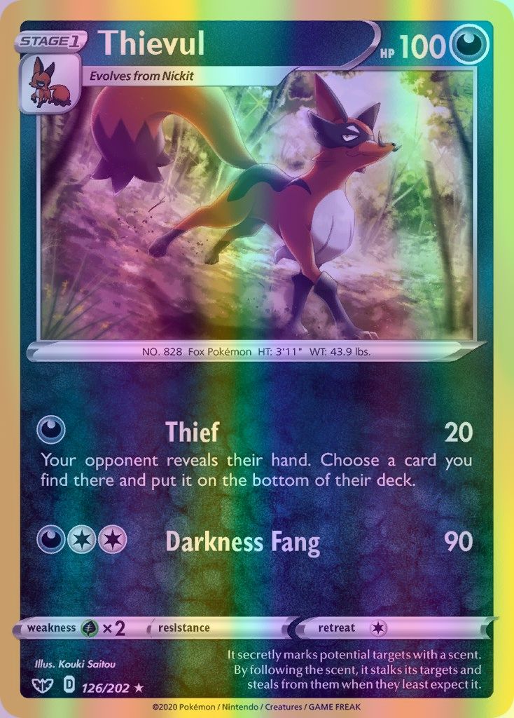 Thievul - 126/202 (SWSH01) Rare - Near Mint Reverse Holofoil