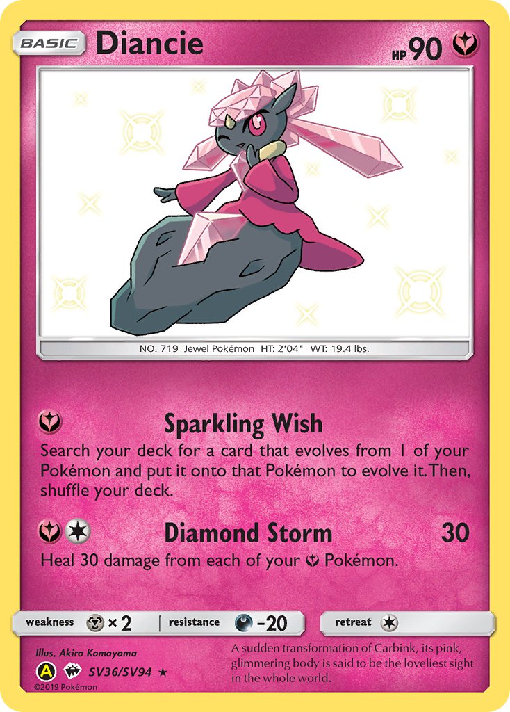 Diancie - SV36/SV94 (HIF:SV) Shiny Holo Rare - Near Mint Holofoil