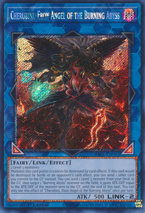 Cherubini, Ebon Angel of the Burning Abyss (RA01-EN042) Platinum Secret Rare - Near Mint 1st Edition