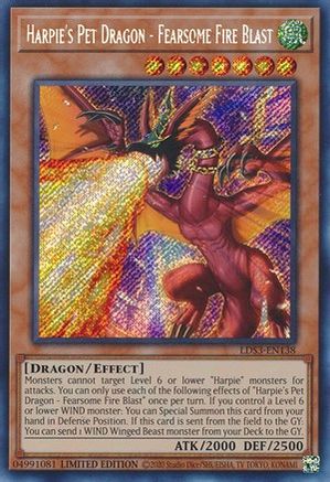 Harpie's Pet Dragon - Fearsome Fire Blast (LDS3-EN138) Secret Rare