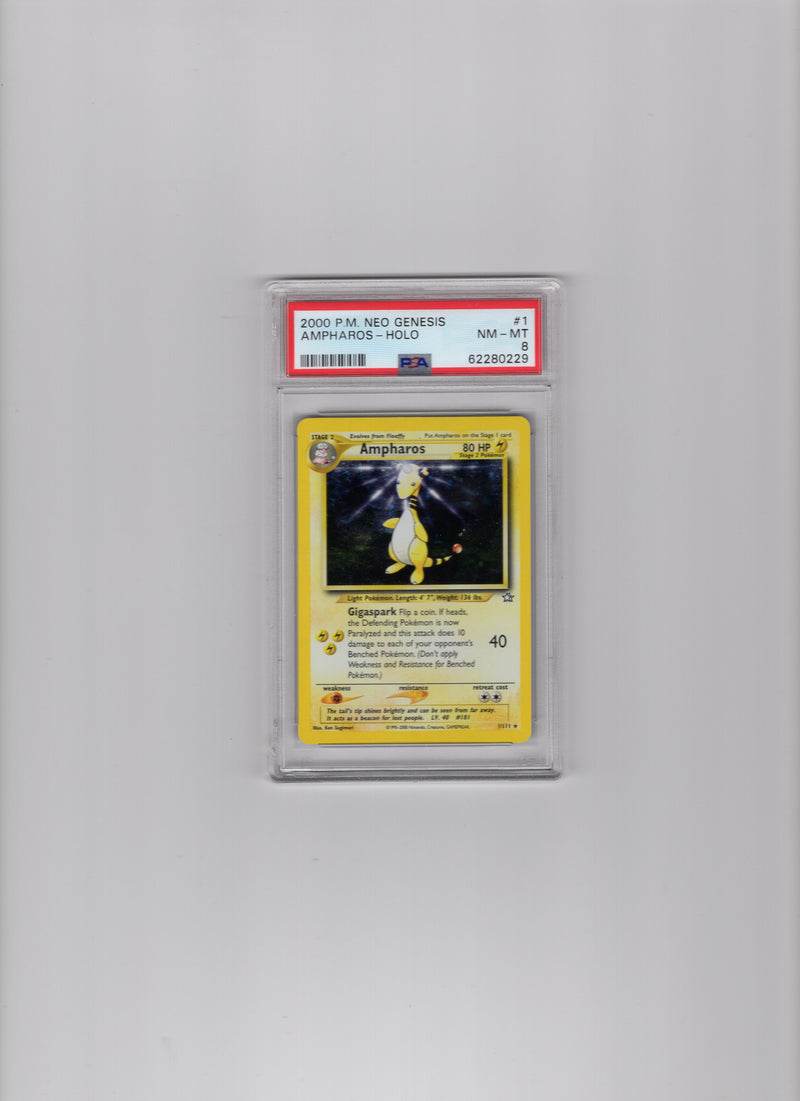 Amphraros - 001/111 (N1) Holo Rare - Unlimited Near Mint Holofoil (Graded - PSA 8)