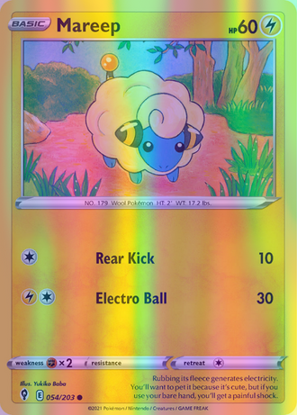 Mareep - 054/203 (SWSH07) Common - Near Mint Reverse Holofoil