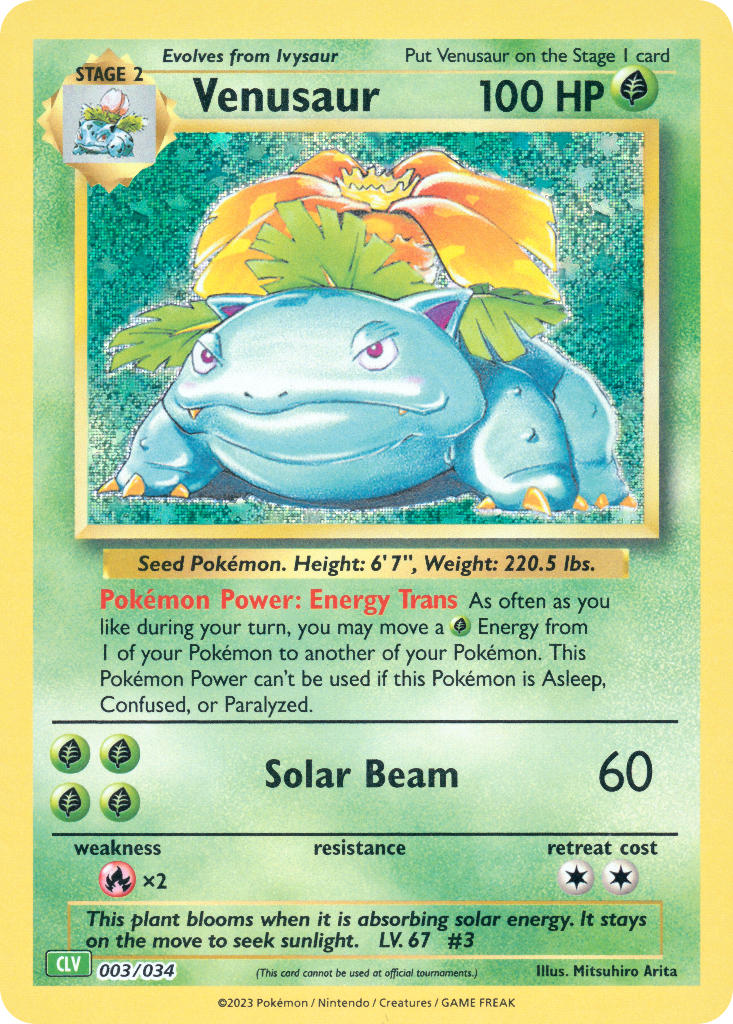 Venusaur - 003/034 (TCG:CLV) Classic Collection - Near Mint Holofoil