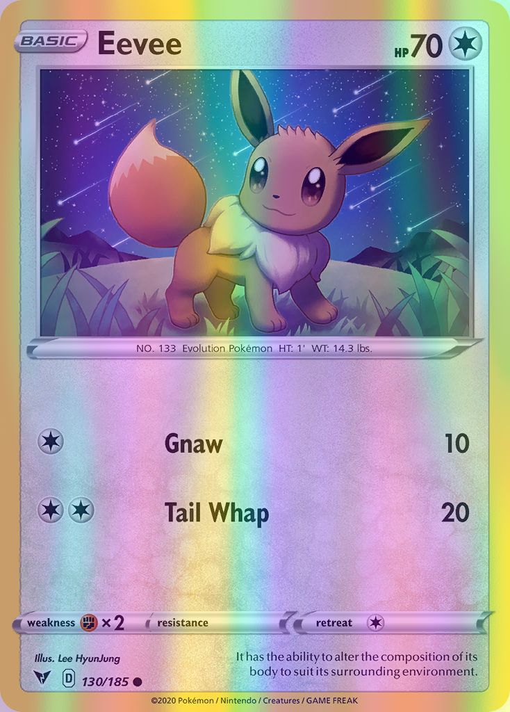 Eevee - 130/185 (SWSH04) Common - Near Mint Reverse Holofoil