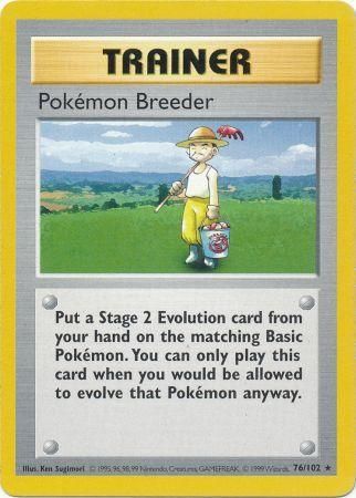 Pokemon Breeder - 076/102 (BSS) Rare - Near Mint Unlimited