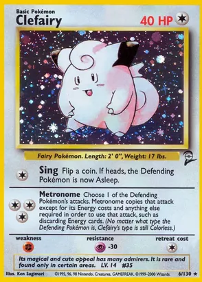 Clefairy - 006/130 (BS2) Holo Rare - Light Play Holofoil