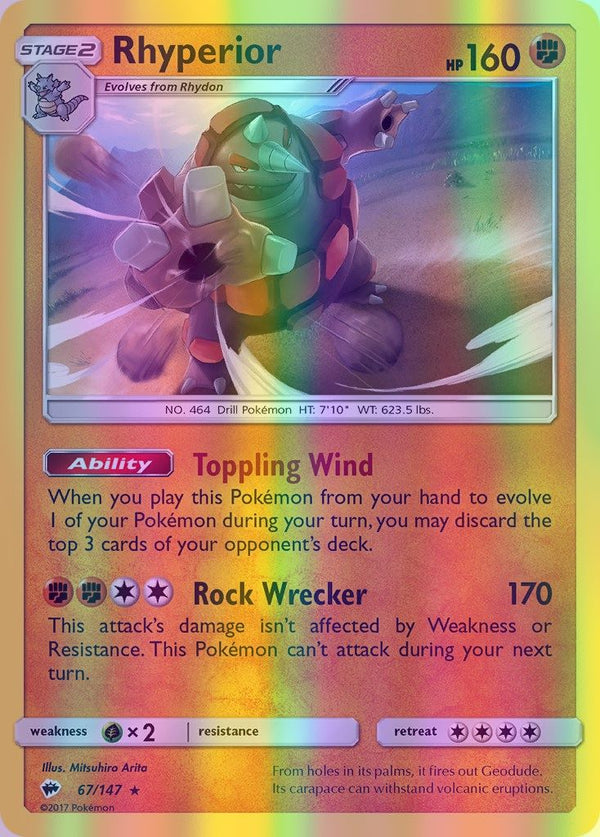 Rhyperior - 067/147 (SM:BUS) Holo Rare - Near Mint Reverse Holofoil