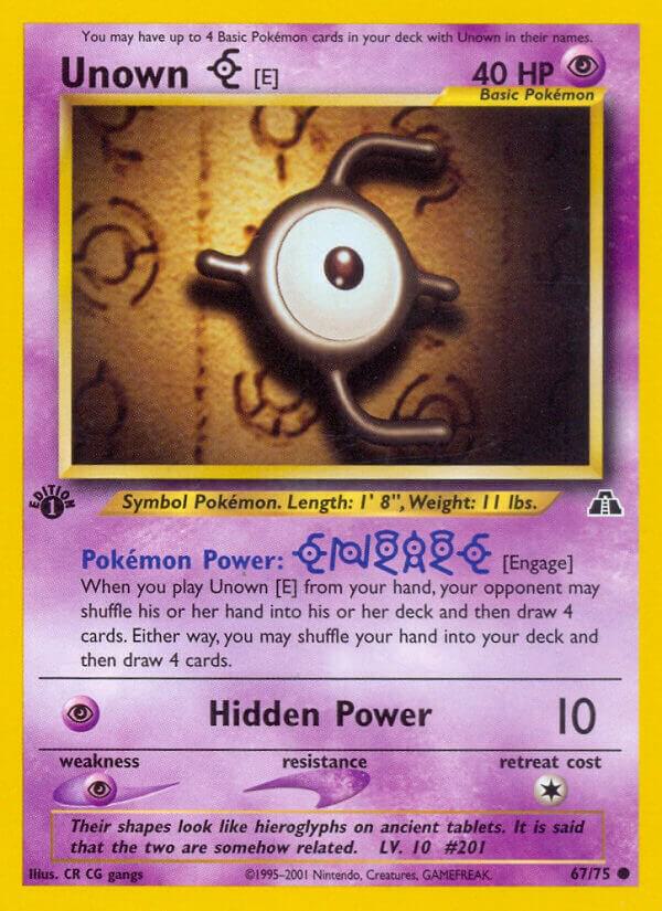 Unown (E) - 67/75 (N2) 1st Edition Light Play Common