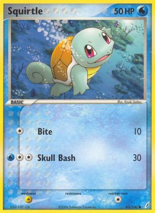 Squirtle (CG 63/100) Common - Light Play Reverse Holofoil