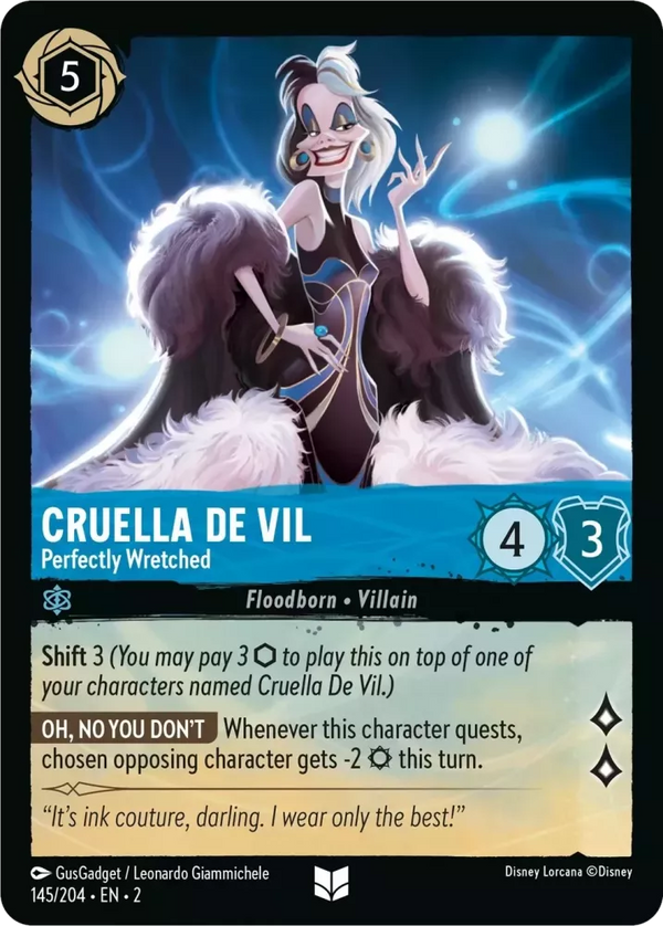 Cruella De Vil - Perfectly Wretched (Rise of the Floodborn 145/204) Uncommon - Near Mint