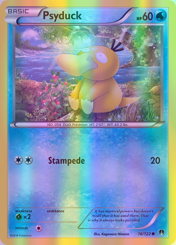 Psyduck - 016/122 (BKP) Common - Near Mint Reverse Holofoil