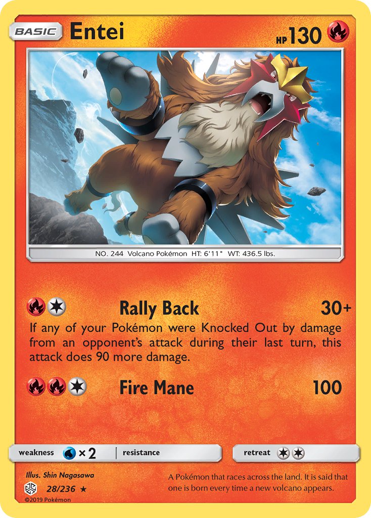Entei - 028/236 (CEC) Rare - Near Mint