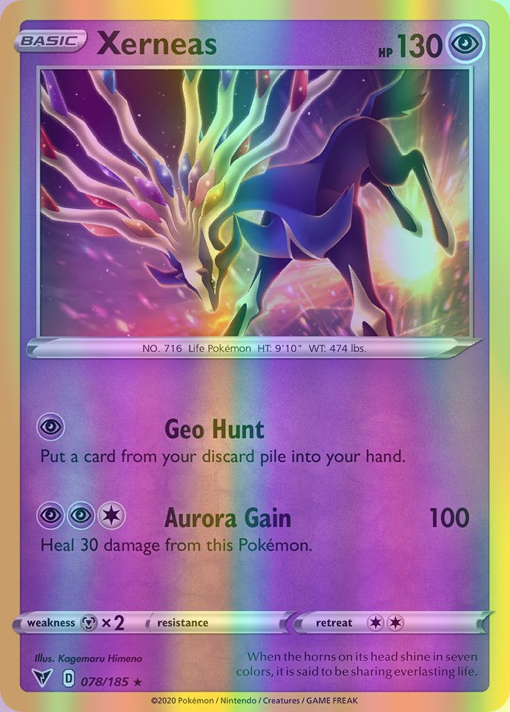 Xerneas - 078/185 (SWSH04) Holo Rare - Near Mint Reverse Holofoil