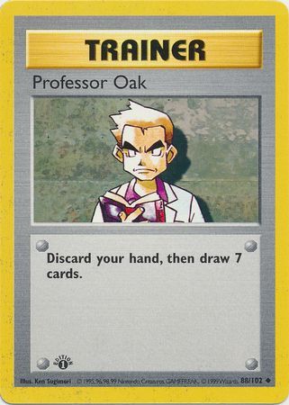 Professor Oak - 088/102 (BS) 1st Edition Uncommon - Near Mint