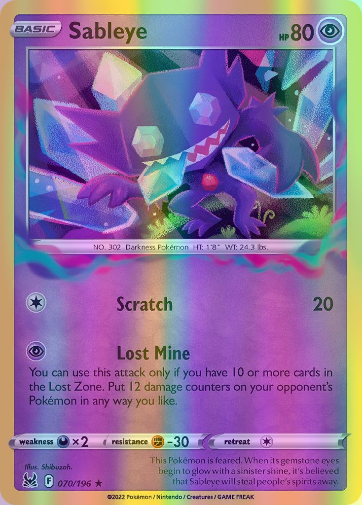 Sableye - 070/196 (SWSH11) Holo Rare - Near Mint Reverse Holofoil