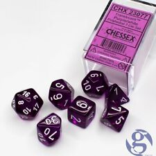CHX23077: Translucent - Poly Set Purple w/white (7)