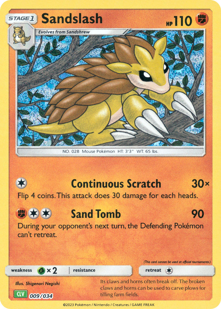 Sandslash - 009/034 (TCG:CLV) Classic Collection - Near Mint Holofoil