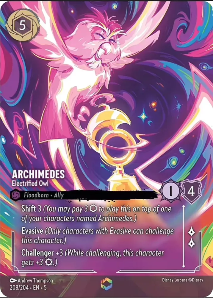 Archimedes - Electrified Owl  (Shimmering Skies 208/204) Enchanted - Near Mint Holofoil