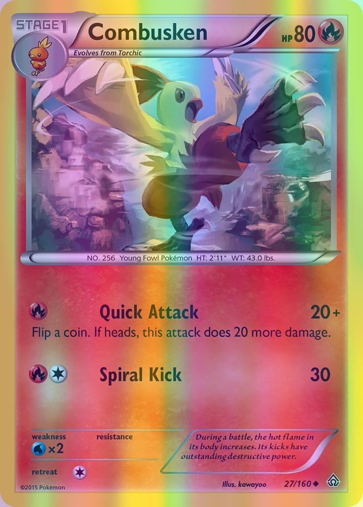 Combusken - 027/160 (PRC) Uncommon - Near Mint Reverse Holofoil