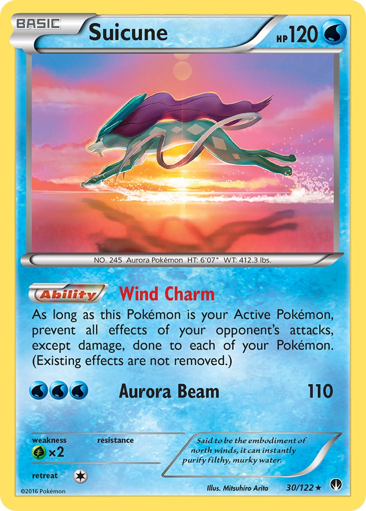 Suicune - 030/122 (BKP) Holo Rare - Near Mint Holofoil