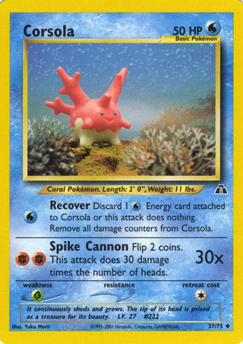 Corsola 37/75 (N2) Uncommon - Light Play - Unlimited