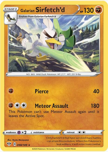 Galarian Sirfetch'd  - 098/189 (SWSH04) Deck Exclusive - Near Mint Cracked Ice Holo