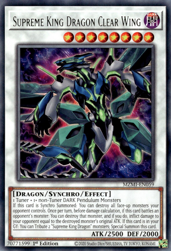 Supreme King Dragon Clear Wing (MZMI-EN059) Rare - Near Mint 1st Edition