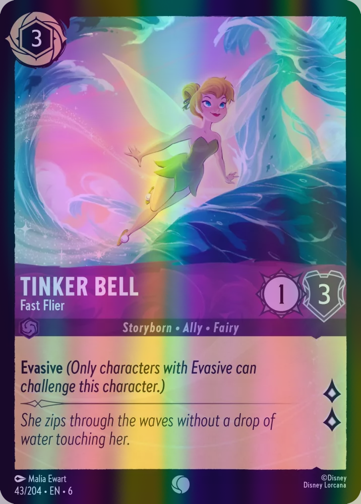 Tinker Bell - Fast Flier (Azurite Sea 043/204) Common - Near Mint Cold Foil