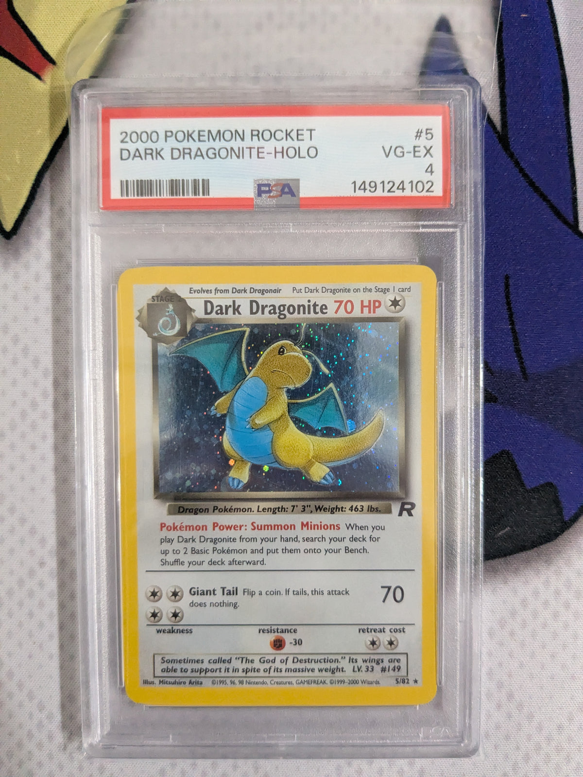 Dark Dragonite - 05/82 (TR) Holo Rare - Heavy Play Holofoil (Graded - PSA 4)