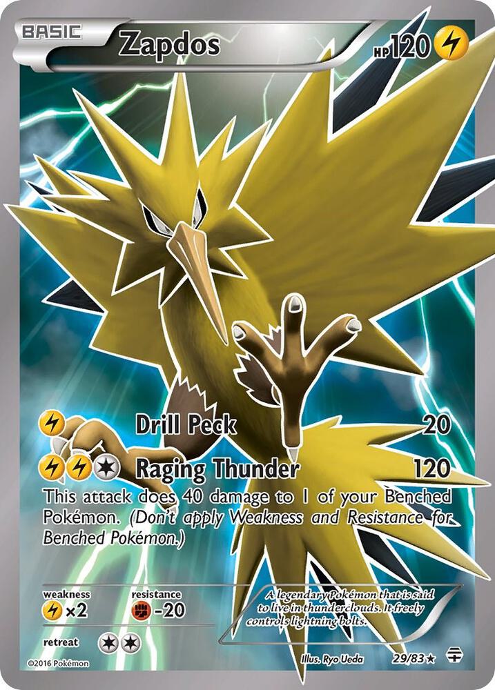 Zapdos (Full Art) - 029/083 (GEN) Holo Rare - Damaged Holofoil