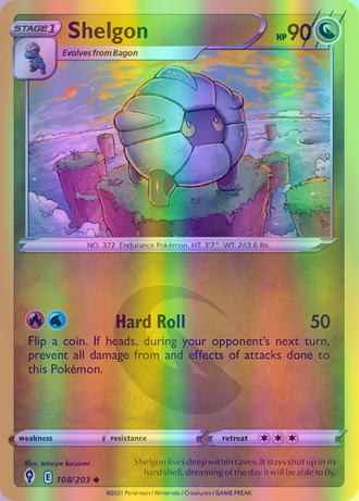 Shelgon - 108/203 (SWSH07) Uncommon - Near Mint Reverse Holofoil