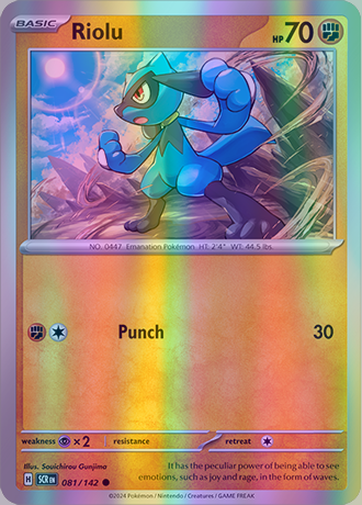 Riolu - 081/142 (SCR) Common - Near Mint Reverse Holo