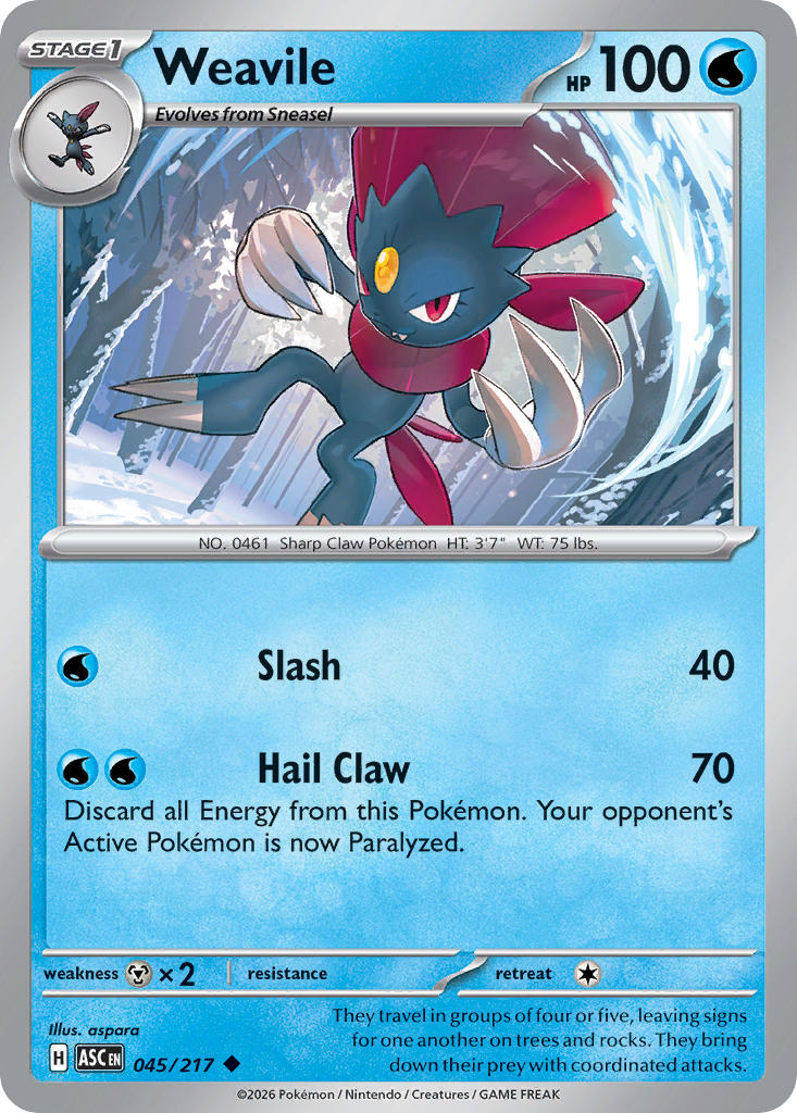 Weavile - 045/217 (ASC) Uncommon