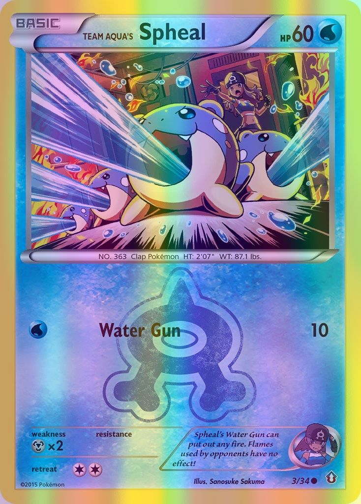 Team Aqua's Spheal - 003/034 (DCR) Common - Near Mint Reverse Holofoil