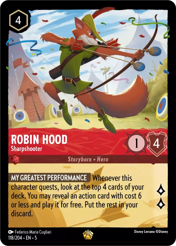 Robin Hood - Sharpshooter (Shimmering Skies 118/204) Legendary - Near Mint