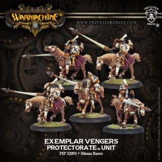 Warmachine: Protectorate - Exemplar Vengers, Cavalry Unit (5 Metal / Resin)