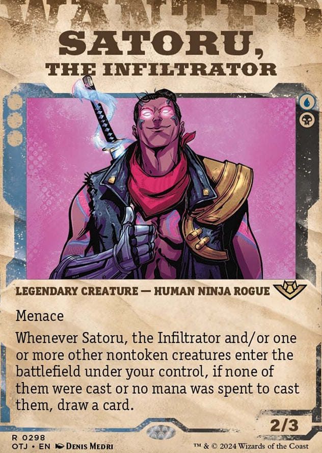 Satoru, the Infiltrator [#0298 Showcase] (OTJ-R-FOIL)