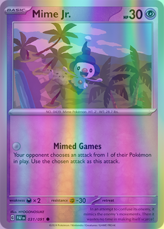 Mime Jr. - 031/091 (PAF) Common - Near Mint Reverse Holofoil