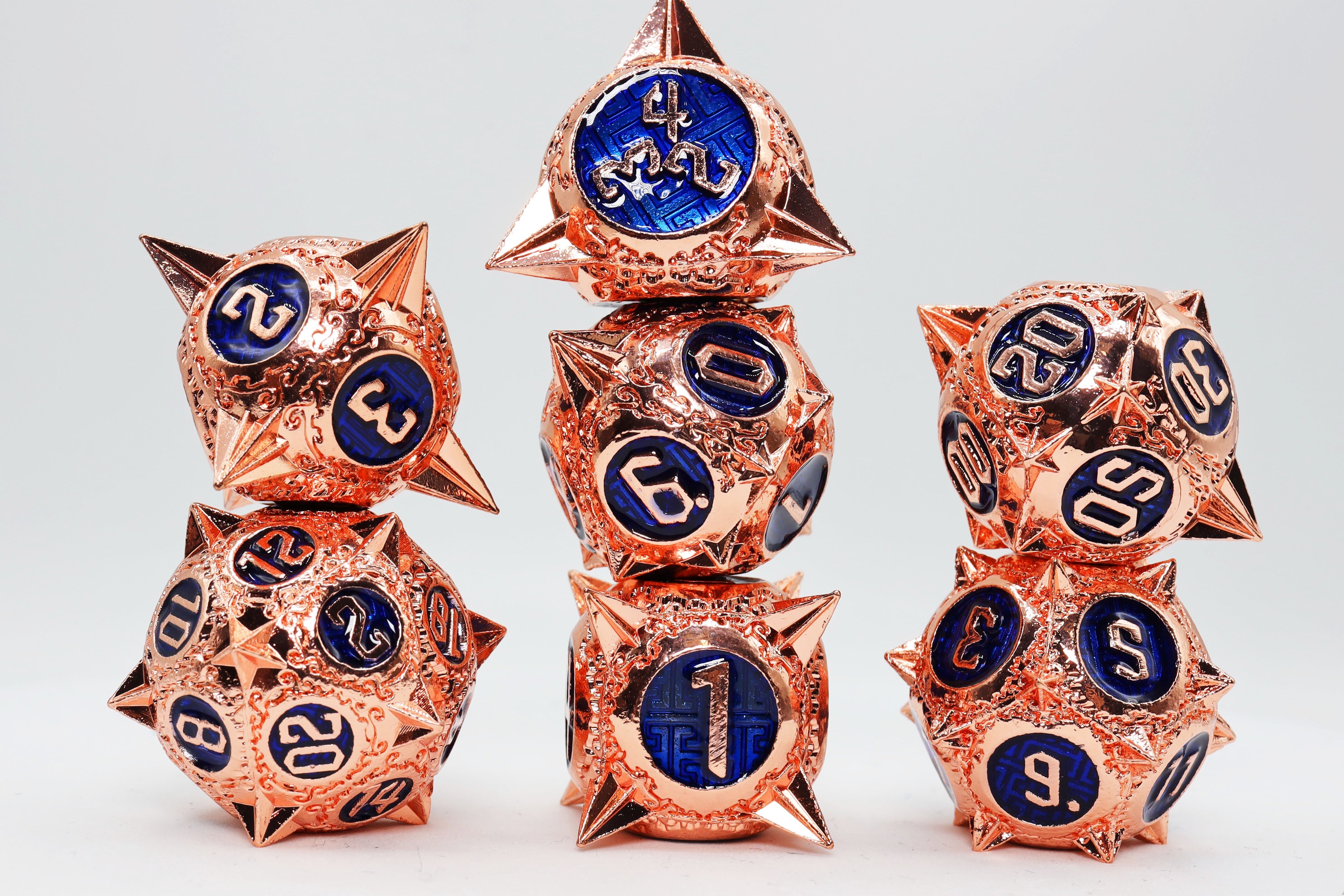 Meteor Storm: Copper-Lit Space - Metal RPG Dice Set