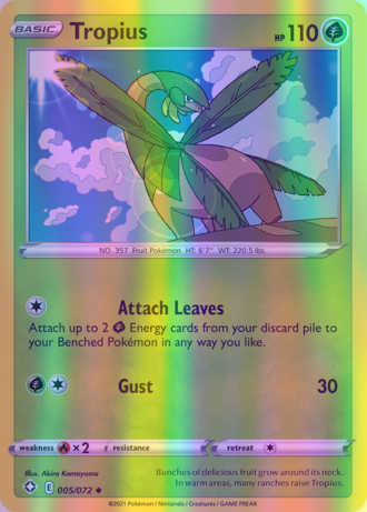 Tropius - 005/072 (SHF) Uncommon - Near Mint Reverse Holofoil
