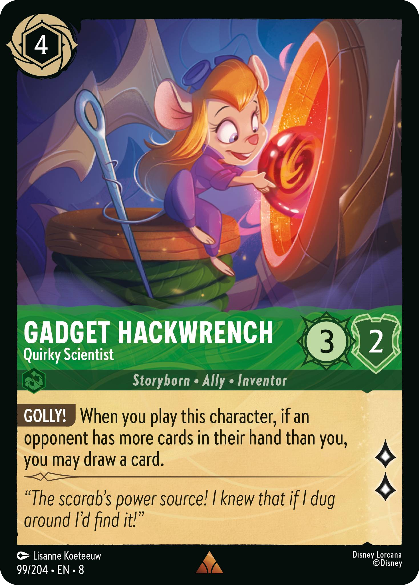 Gadget Hackwrench - Quirky Scientist (Reign of Jafar - 099/204 ) Rare