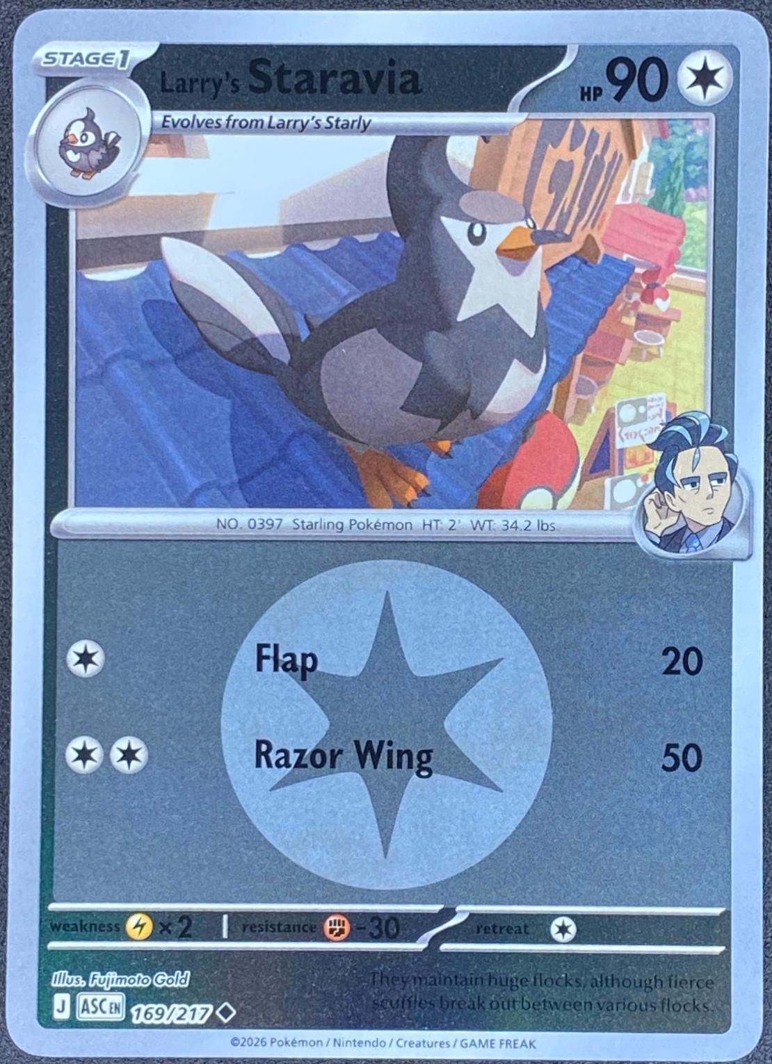 Larry's Staravia (Energy Symbol Pattern) - 169/217 (ASC) Uncommon
