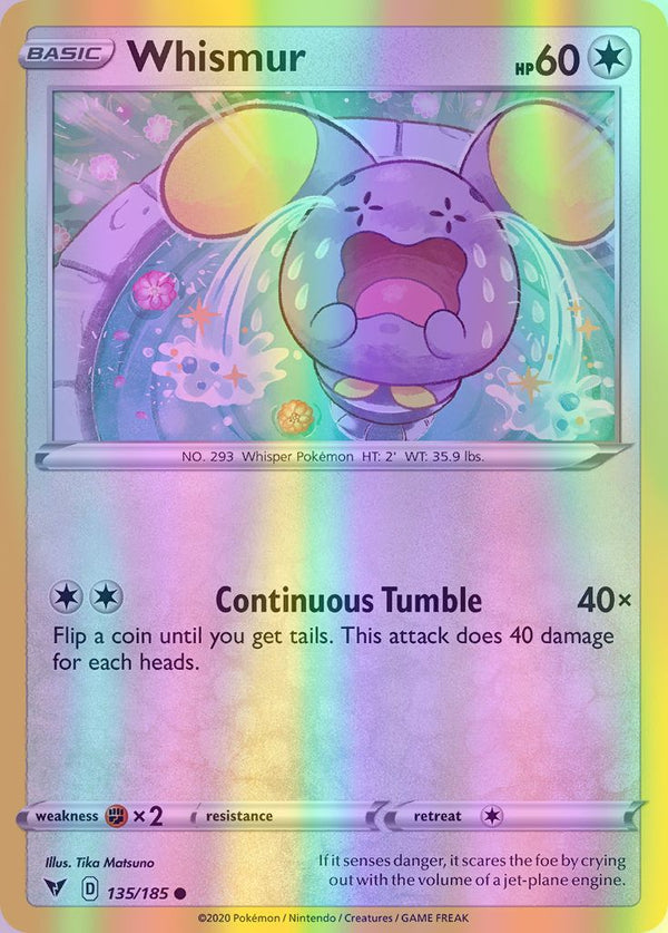 Whismur - 135/185 (SWSH04) Common - Near Mint Reverse Holofoil