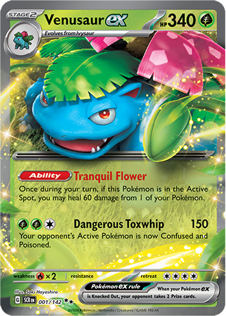 Venusaur ex - 001/142 (SCR) Double Rare - Near Mint Holo