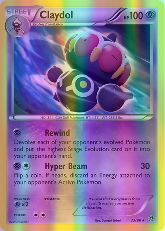 Claydol - 033/098 (AOR) Rare - Near Mint Reverse Holofoil