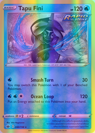 Tapu Fini - 040/198 (SWSH06) Holo Rare - Near Mint Reverse Holofoil