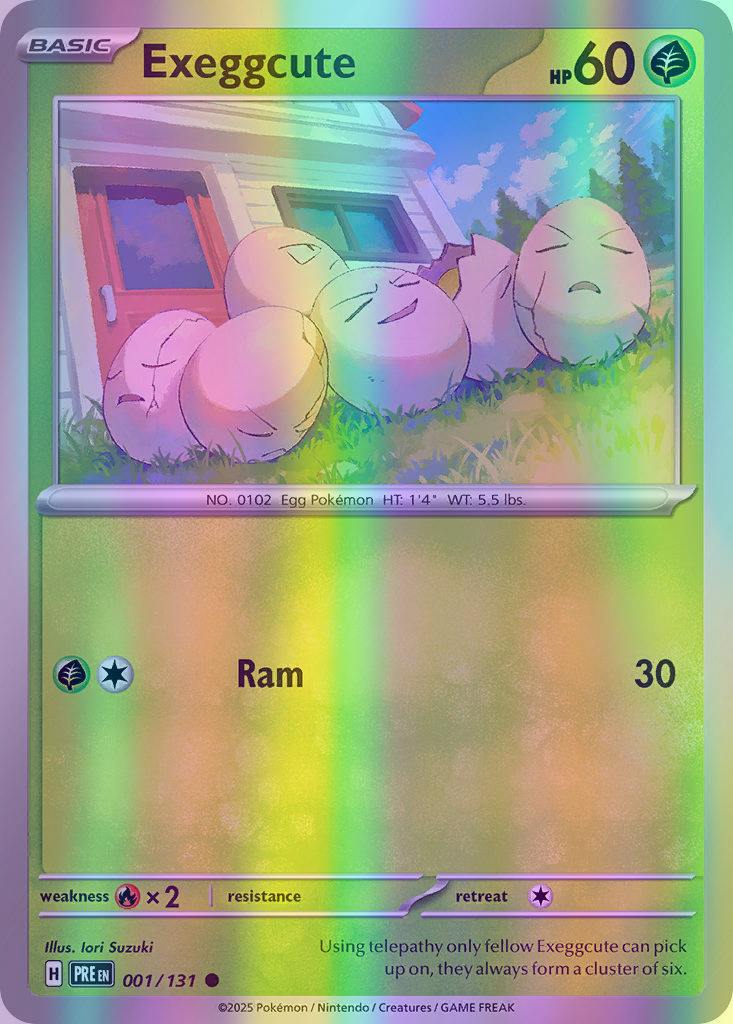 Exeggcute - 001/131 (PRE) Common - Near Mint Reverse Holofoil