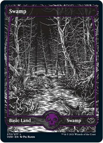 Swamp [#272 Full Art B&W] (VOW-C-FOIL)