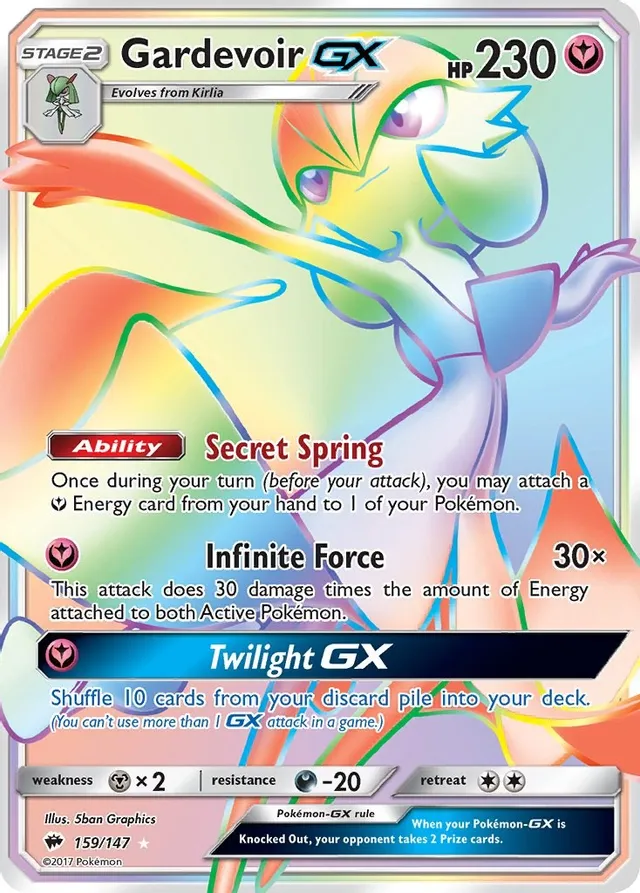 Gardevoir GX (Secret) - 159/147 (SM:BUS) Secret Rare - Near Mint Holofoil