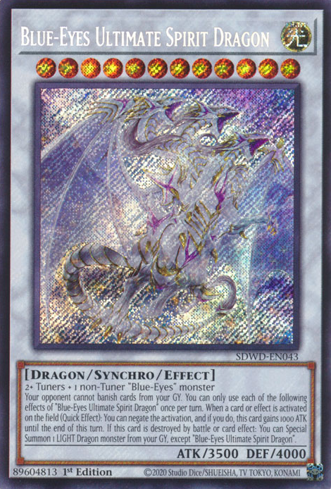 Blue-Eyes Ultimate Spirit Dragon (SDWD-EN043) Secret Rare - Near Mint 1st Edition